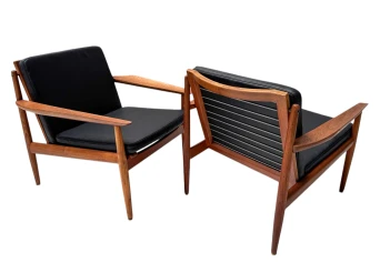 Two Mid-Century Modern Lounge Chairs by Arne Vodder for Glostrup, 1950s